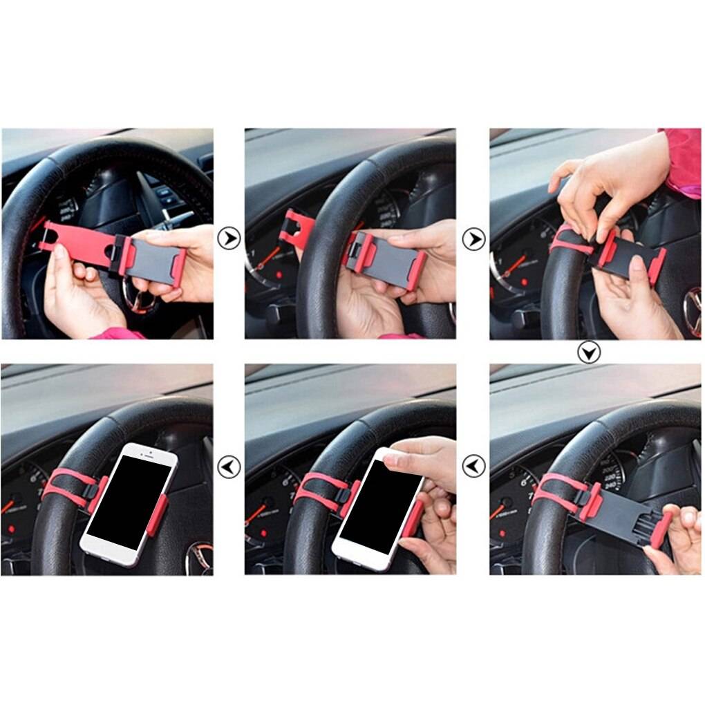 Car Steering Wheel Phone Clip Mount Holder Universal Bike Auto Camera GPS Stand Bracket for iPhone for Samsung