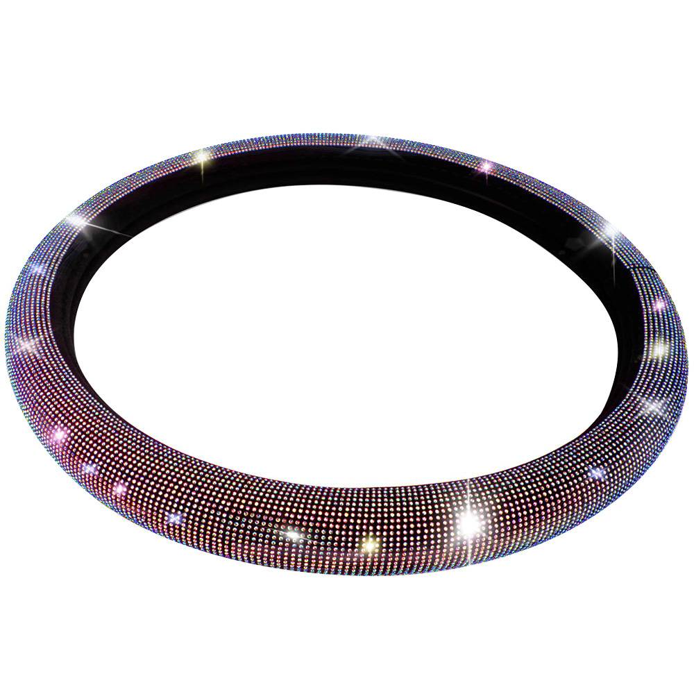 1 Pcs Fashion Rhinestones Crystal Car Steering Wheel Cover PU Leather Steering-wheel Covers Auto Accessories Case Car Styling