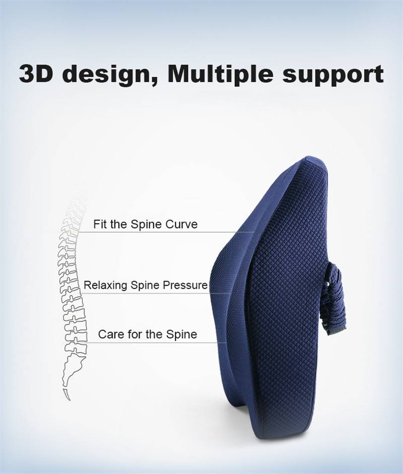 Orthopedic Memory Foam Seat Cushion Coccyx Office Chair Cushion High Support Waist Back Coussin For Car Seat Pain Relief