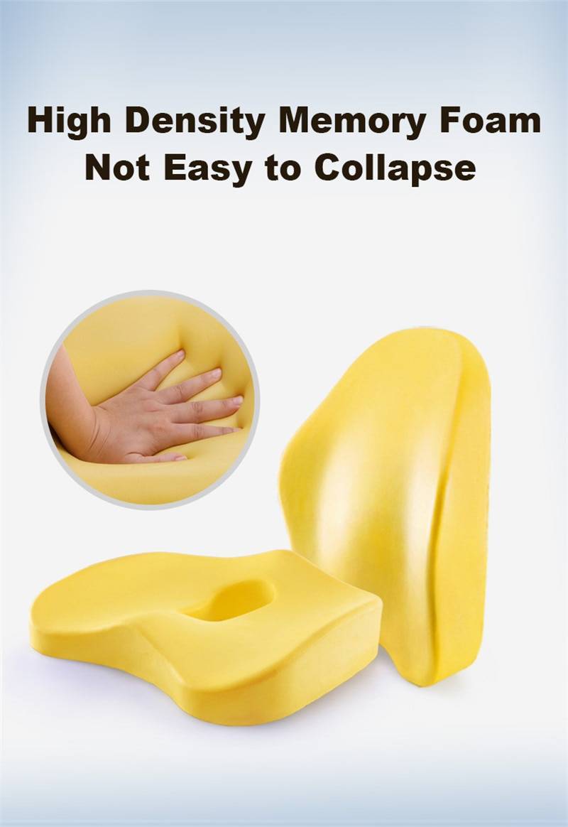 Orthopedic Memory Foam Seat Cushion Coccyx Office Chair Cushion High Support Waist Back Coussin For Car Seat Pain Relief