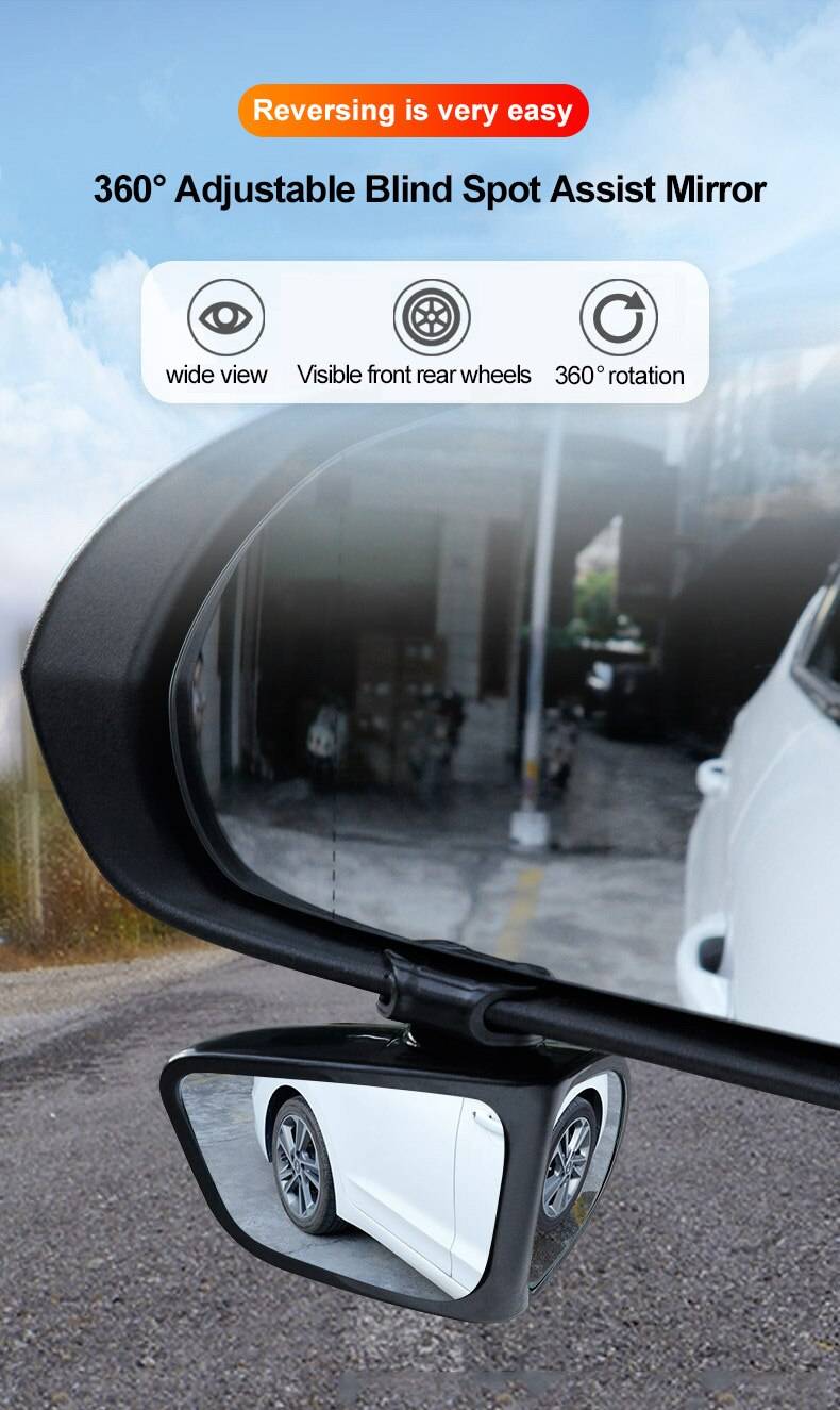 360 Degree HD Car Blind Spot Mirror Rotatable Adjustable 2 Side Wide Angle Exterior Automobile Rear View Mirror  Parking Mirror